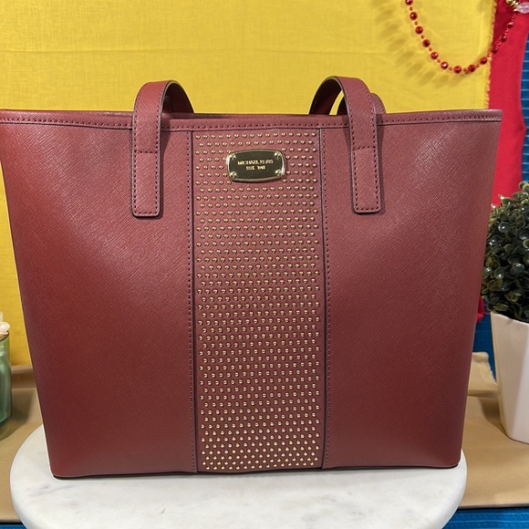 Authentic Micro Studded - Michael Kors Leather Jet Tote - Picture 10 of 13